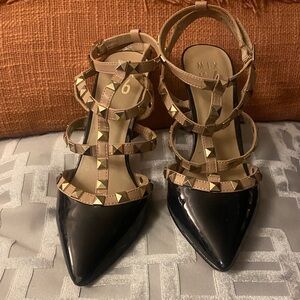 Mix No. 6 Black and Tan Strappy Heels